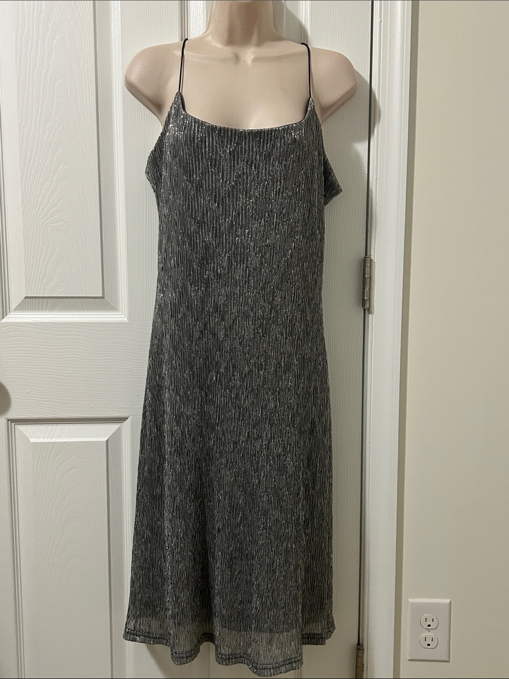 Studio Y Silver Metallic Sleeveless Dress Y2K Fashion NWT